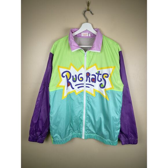 Nickelodeon Jackets & Blazers - Vintage Nickelodeon Rugrats Windbreaker Jacket Size M Colorblock 90s Retro Style